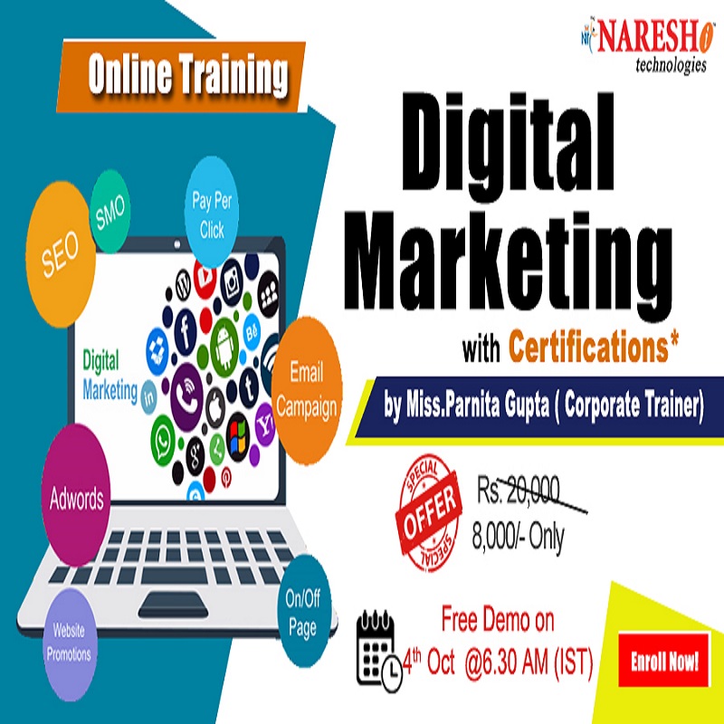 Digital Marketing Online Training in USA - NareshIT, Dallas, Texas, United States