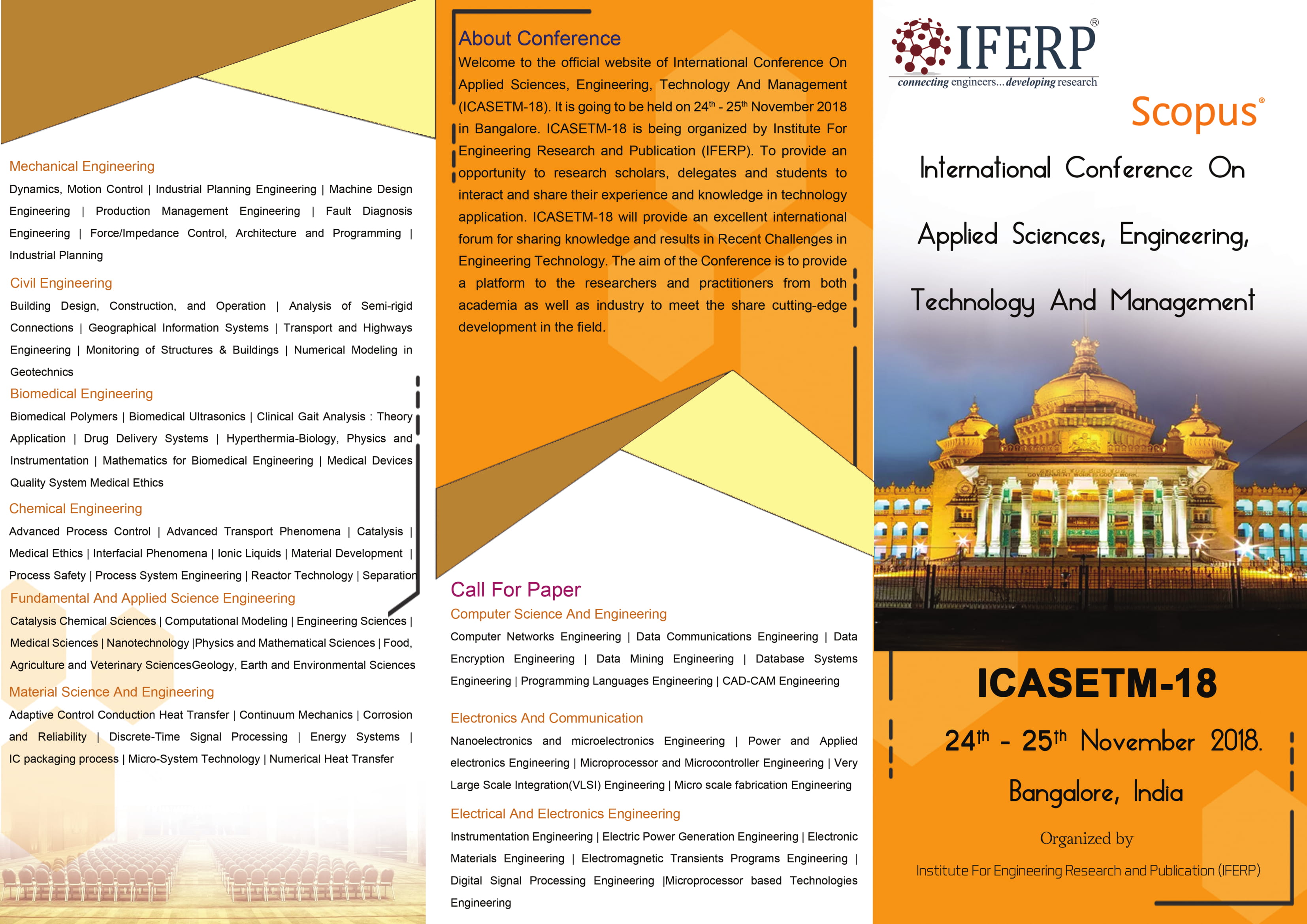 INTERNATIONAL CONFERENCE ON APPLIED SCIENCE,ENGINEERING,TECHNOLOGY & MANAGEMENT, Bangalore, Karnataka, India