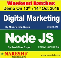 Digital Marketing and NodeJS Weekend Training in Hyderabad - NareshIT