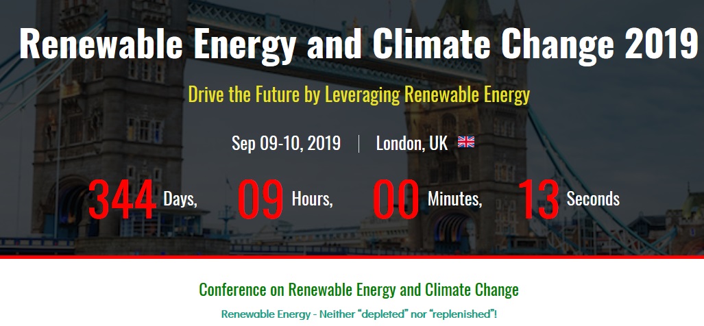 Conference on Renewable Energy and Climate Change 2019, London, United Kingdom