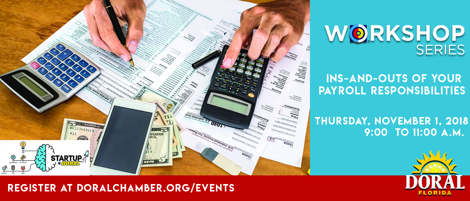 City of Doral & Doral Chamber of Commerce Present StartUp Doral Series The Ins-and-Outs of your Payroll Responsibilities, Miami-Dade, Florida, United States