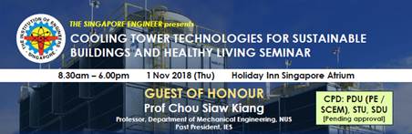 Cooling Tower Technologies for Sustainable Buildings and Healthy Living Seminar, Singapore, Central, Singapore