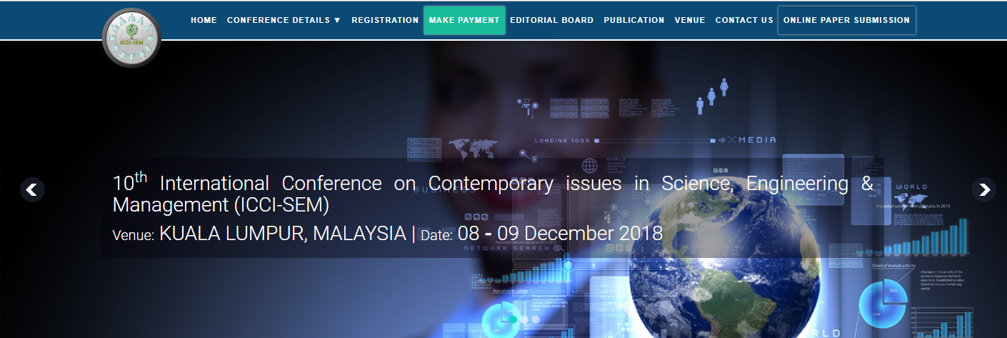 10th International Conference on Contemporary issues in Science, Engineering & Management (ICCI-SEM), Malaysia, Kuala Lumpur, Malaysia