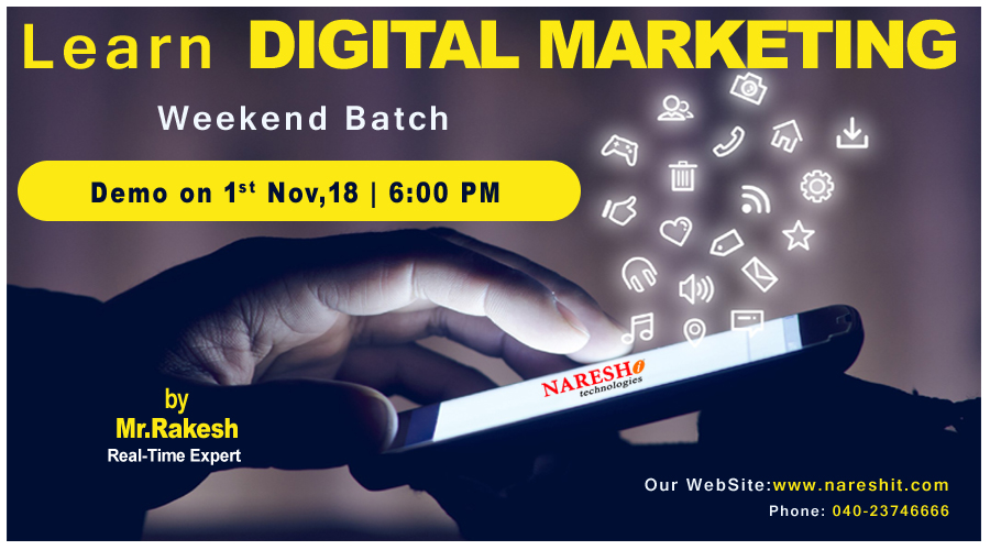 Digital Marketing Weekend Training Hyderabad - NareshIT, Hyderabad, Andhra Pradesh, India