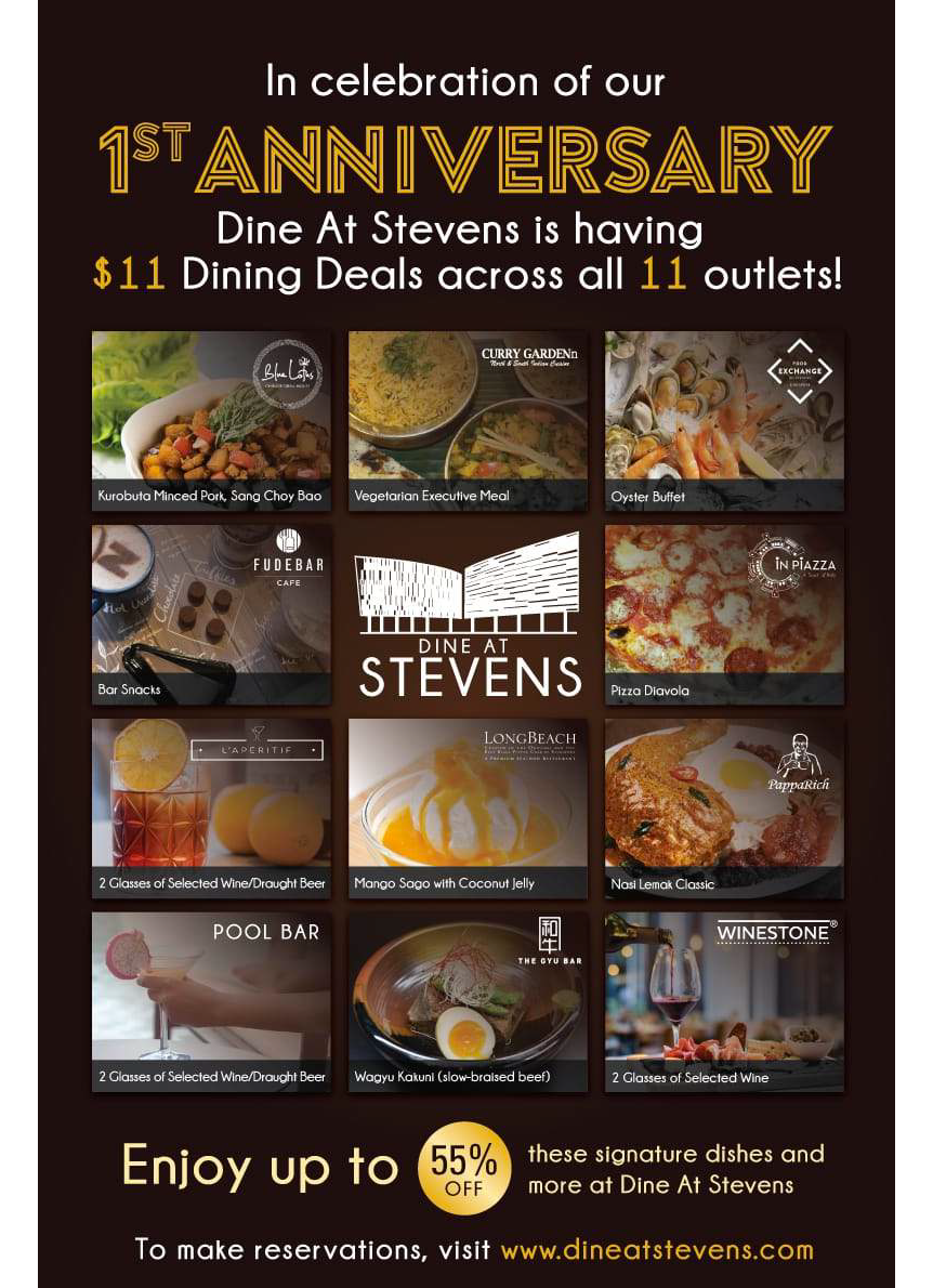 Dine At Stevens $11 Dining Deals (55% off!), Singapore, Central, Singapore