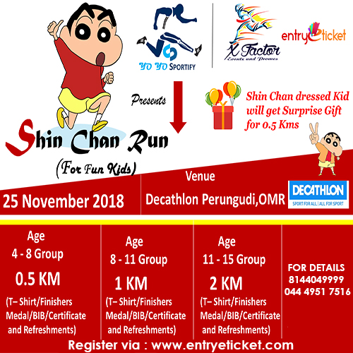 Shinchan Run For Kids | Entryeticket, Chennai, Tamil Nadu, India