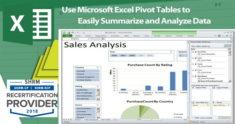 Online Webinar on Use Microsoft Excel Pivot Tables to Easily Summarize and Analyze Data – Training Doyens, Denver, Colorado, United States