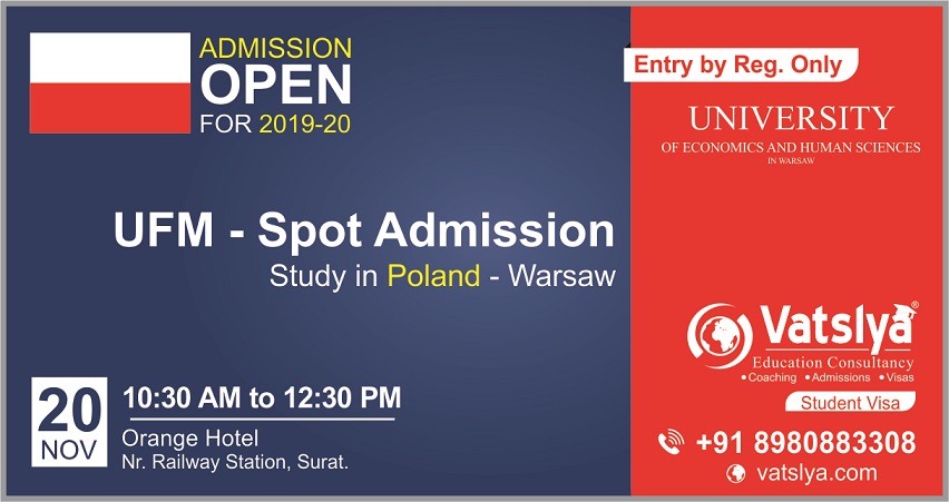 Exclusive Seminar & Spot Admission of Study in Poland - Europe, Surat, Gujarat, India