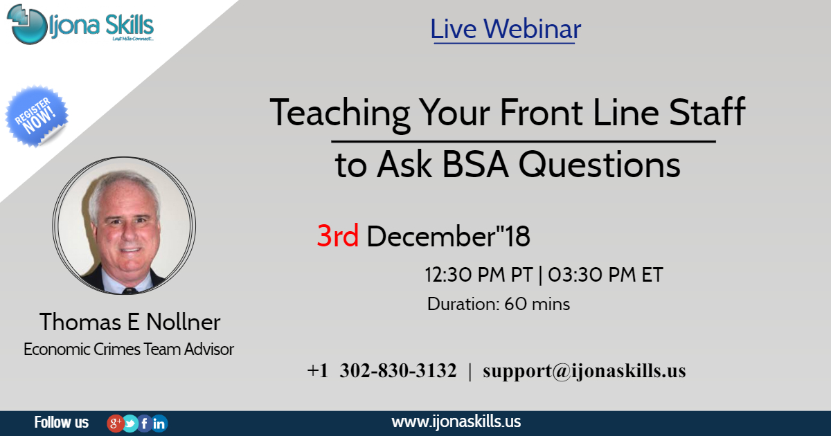 Teaching Your Front Line Staff to Ask BSA Questions, Middletown, Delaware, United States