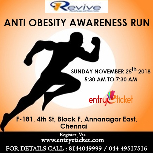 Revive Anti Obesity Awareness Run | Entryeticket, Chennai, Tamil Nadu, India