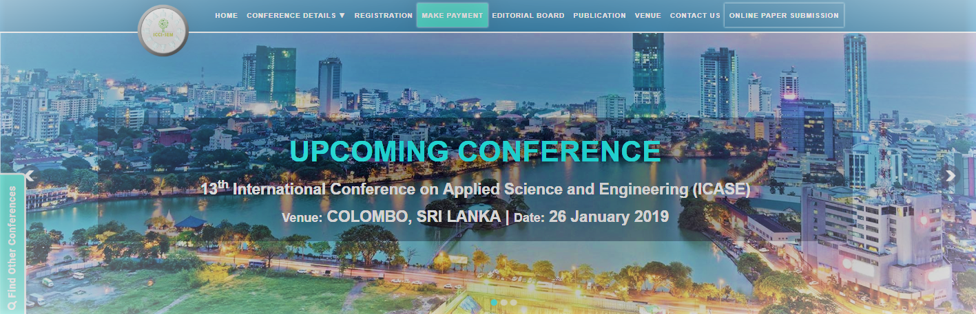 13th International Conference on Applied Science and Engineering (ICASE), Colombo, Sri Lanka
