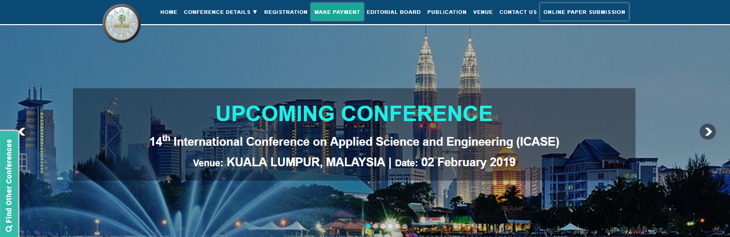 14th International Conference on Applied Science and Engineering (ICASE), Kuala Lumpur, Malaysia