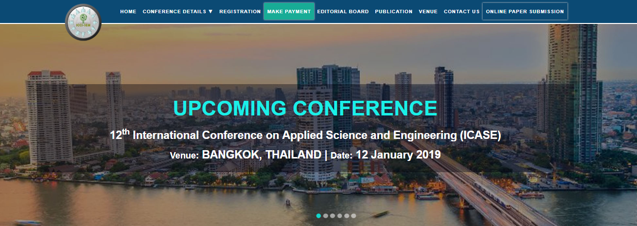 12th International Conference on Applied Science and Engineering (ICASE), Bangkok, Thailand
