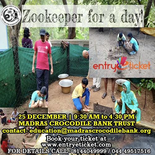 Zookeeper for a day Dec 2018 | Entryeticket, Chennai, Tamil Nadu, India