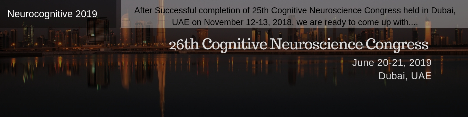26th Cognitive Neuroscience Congress, Dubai, United Arab Emirates