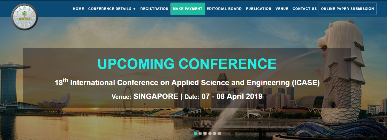 18th International Conference on Applied Science and Engineering (ICASE), Singapore