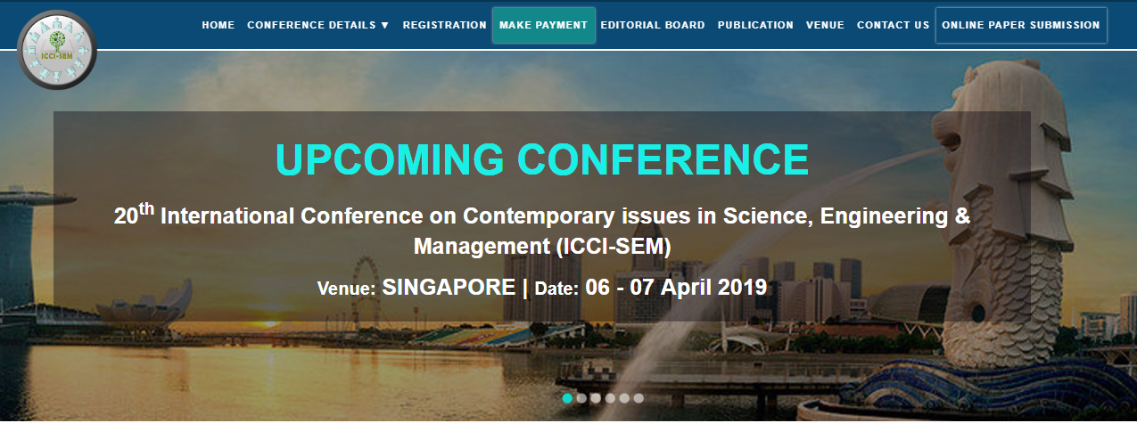 20th International Conference on Contemporary issues in Science, Engineering & Management (ICCI-SEM), Singapore