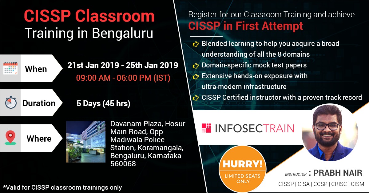 CISSP Bootcamp Classroom Training, Bangalore, Karnataka, India