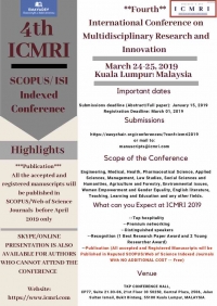 SCOPUS/Web of Science Indexed Publication Conference on Multidisciplinary Research and Innovation