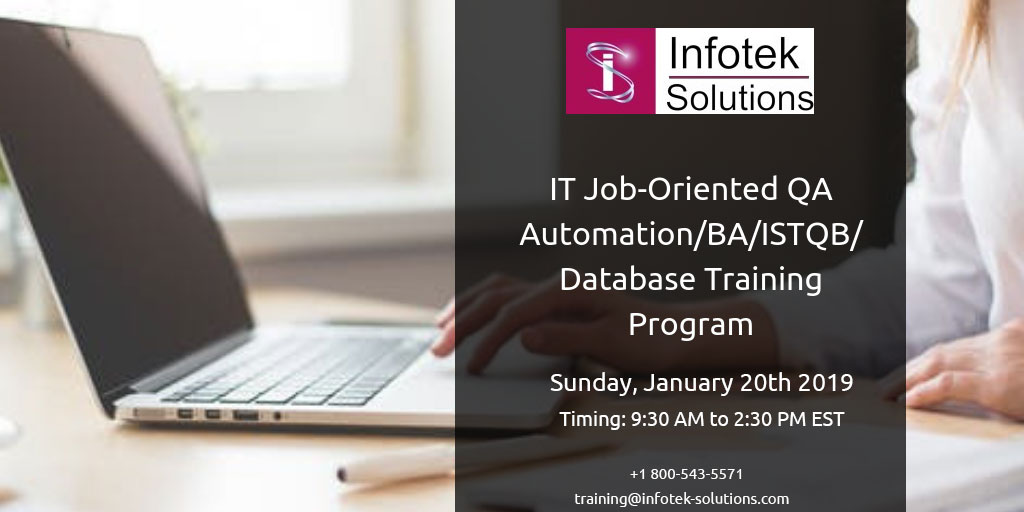 IT Job-Oriented QA Automation BA/ISTQB/Database Training Program, Virginia Beach City, Virginia, United States