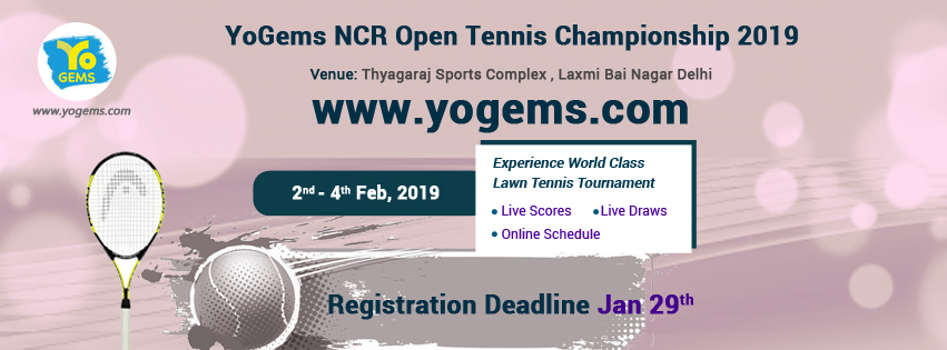 YoGems NCR Open Tennis Championship 2019, New Delhi, Delhi, India