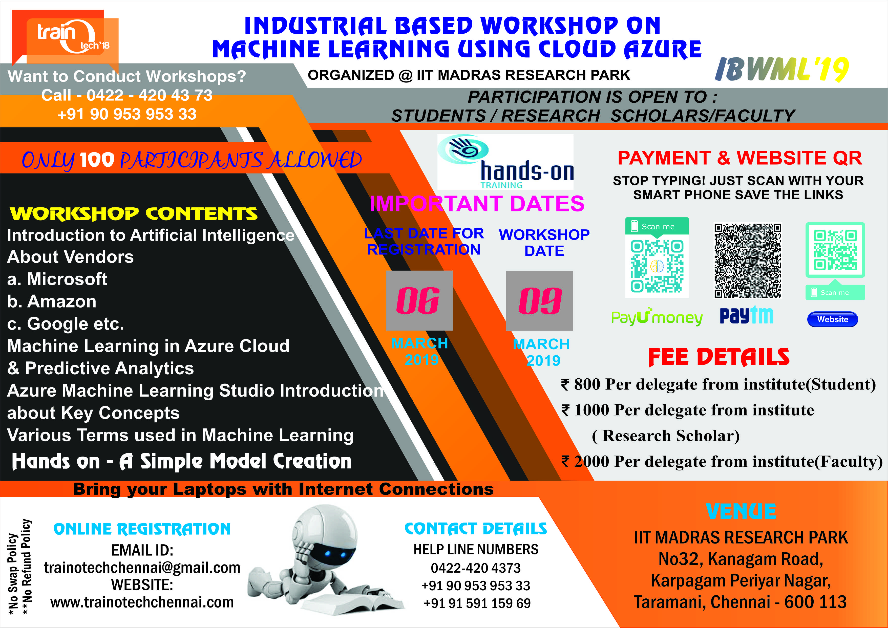 Industrial Based Workshop On Machine Learning Using Cloud  Azure, Chennai, Tamil Nadu, India