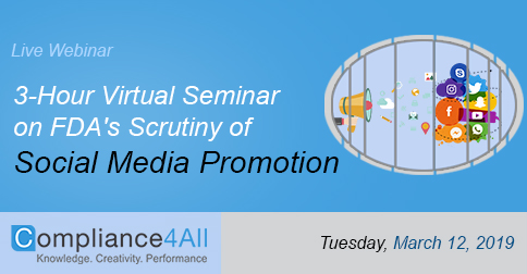 3-Hour Virtual Seminar on FDA's Scrutiny of Social Media Promotion, Fremont, California, United States