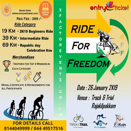 Ride For Freedom 2K19 - Entryeticket, Chennai, Tamil Nadu, India