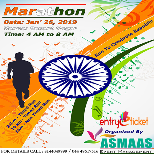 Marathon Run To Celebrate Republic day 2K19 - Entryeticket, Chennai, Tamil Nadu, India