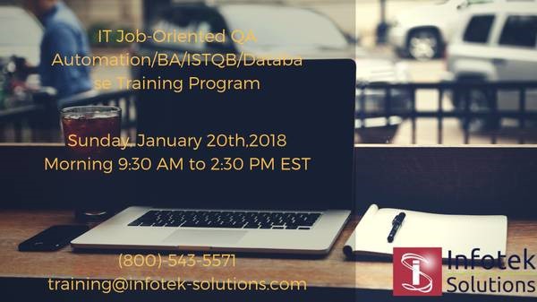 IT Job-Oriented Software testing(QA)/BA/ISTQB Training Program, Fairfax, Virginia, United States
