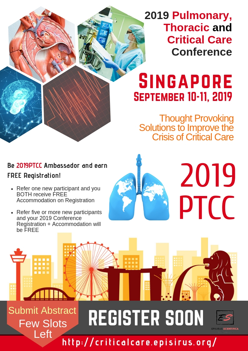 2019 Pulmonary, Thoracic and Critical Care Conference, Singapore, Central, Singapore
