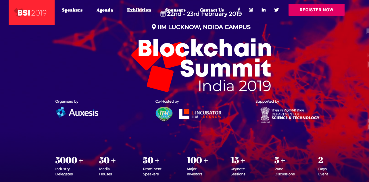 Blockchain Summit India 2019, Noida, Delhi, India
