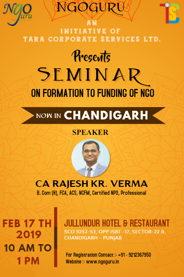 NGOguru Seminar on Formation to Funding of NGO, Chandigarh, India
