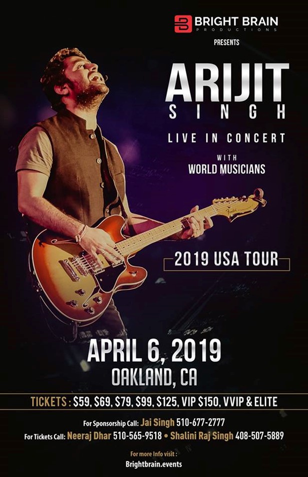 Arijit Singh Live in Concert 2019 Bay Area, Oakland, CA,California,United States