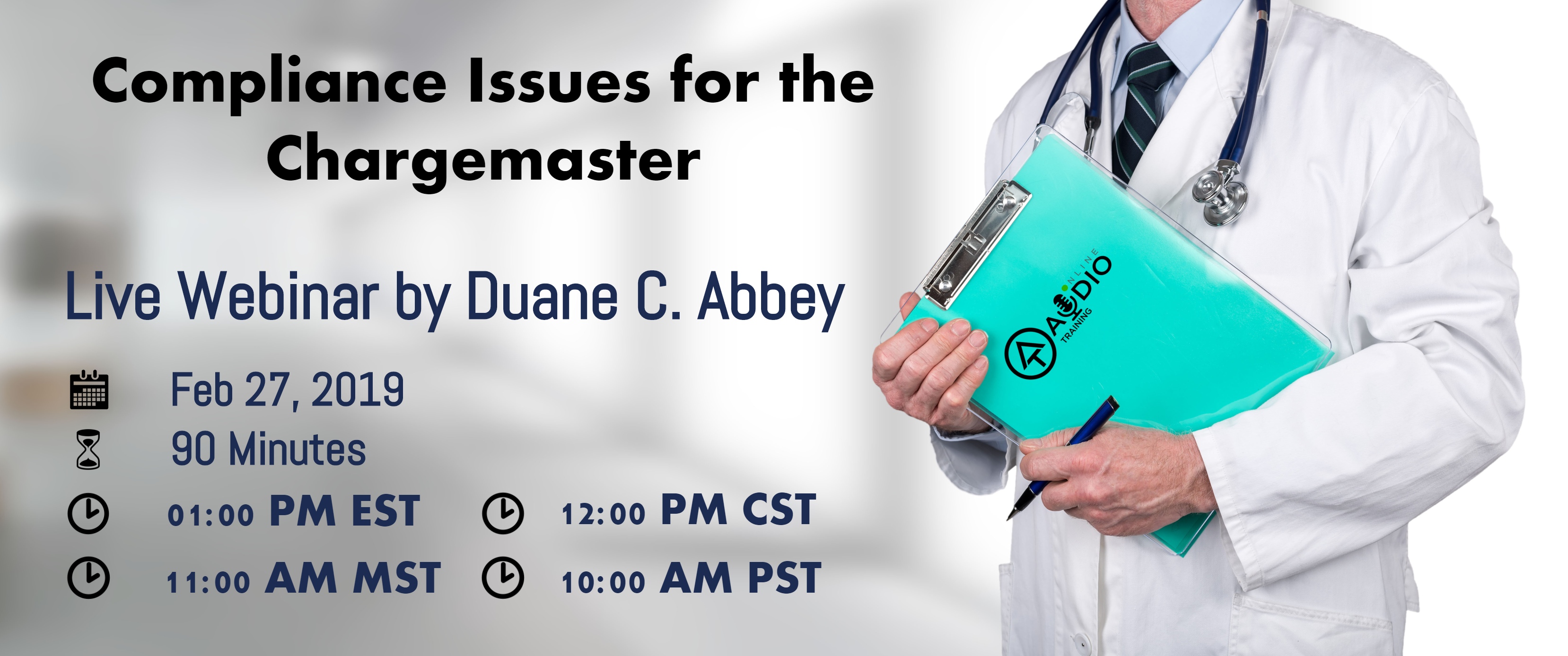 Compliance Issues for the Chargemaster by Duane C Abbey, Los Angeles, California, United States