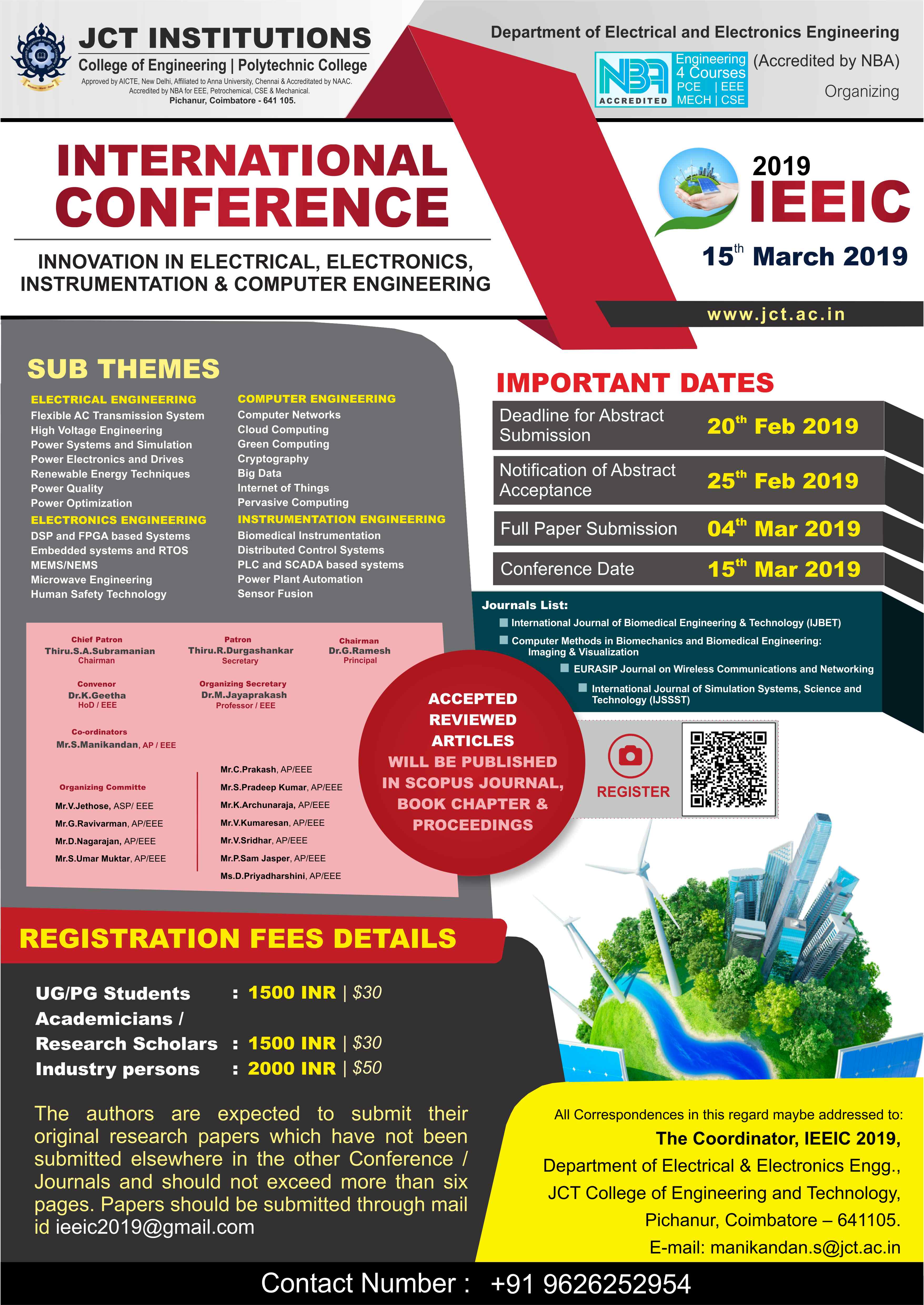 International Conference on Innovation in Electrical, Electronics, Instrumentation and Computer Engineering, Coimbatore, Tamil Nadu, India