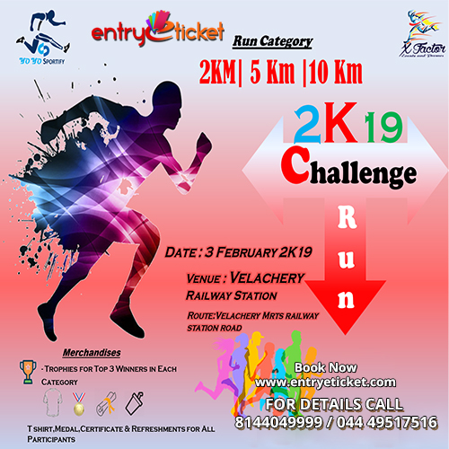 Challenge Run 2K19 - Entryeticket, Chennai, Tamil Nadu, India