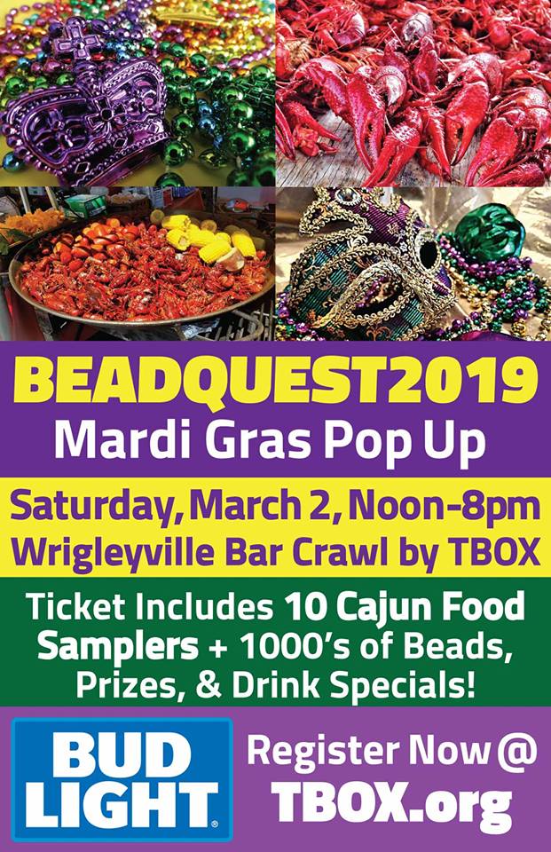 Beadquest Mardi Gras Bar & Food Crawl, Cook, Illinois, United States