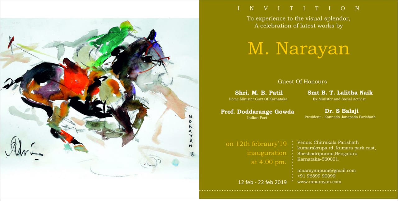 Biggest Solo Exhibition Of Horses Series by M Narayan, Bangalore, Karnataka, India