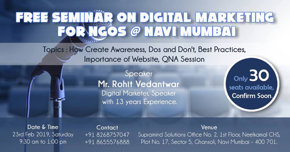 Free Seminar on Digital Marketing for NGOs, Sector 5, Ghansoli, Navi Mumbai,India,Maharashtra,India