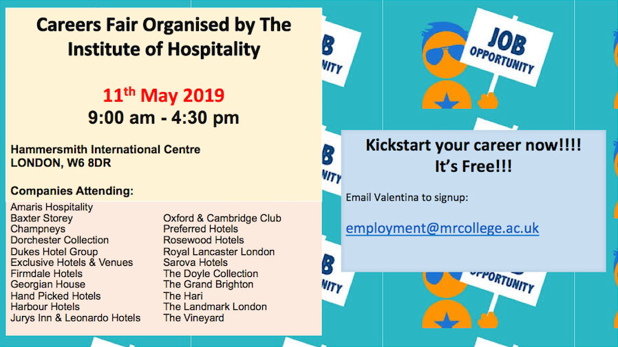Careers Fair Organised by the Institute of Hospitality, Centre London, London, United Kingdom