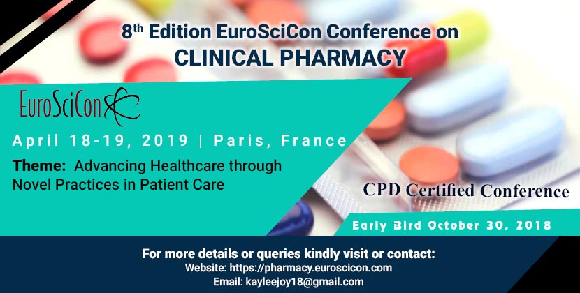 CPD Certified conference on Clinical pharmacy 2019, Paris, France