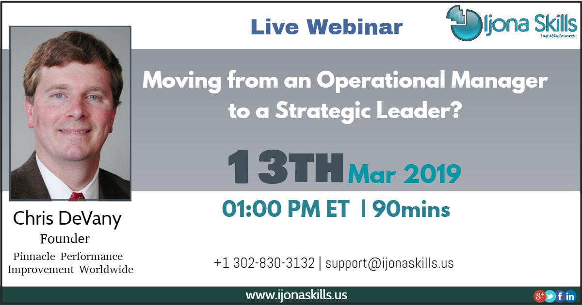 Moving from an Operational Manager to a Strategic Leader?, Middletown, Delaware, United States