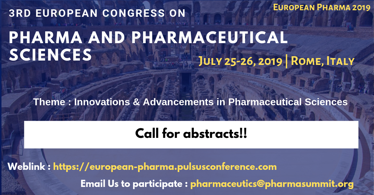 3rd European Congress on Pharma and Pharmaceutical Sciences, Rome, Italy