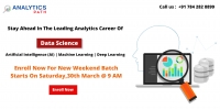 Enter Into The World Of Data Science By Attending The New Weekend Batch Session By Analytics Path Scheduled On 30th March, 9 AM In Hyderabad.