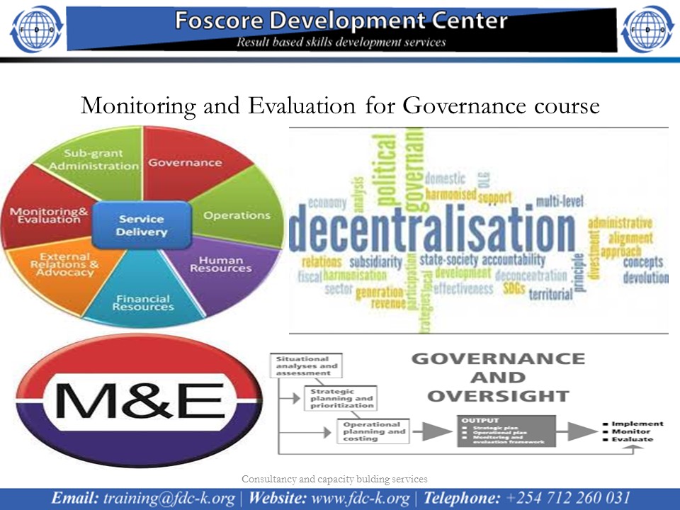 Monitoring and Evaluation for Governance course, Nairobi, Kenya