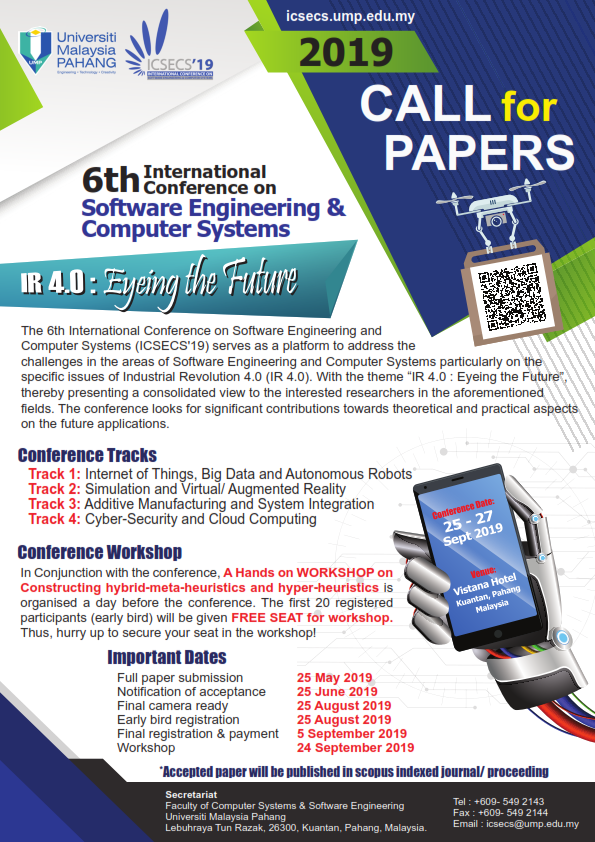 6th International Conference on Software Engineering &  Computer Systems, Kuantan, Pahang, Malaysia