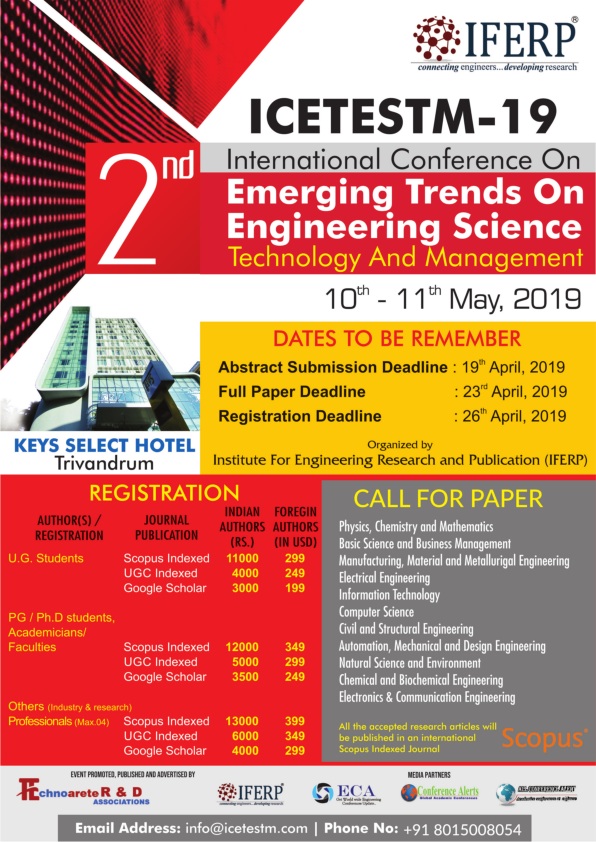 2nd International Conference On Emerging Trends On Engineering Science, Technology And Management, Thiruvananthapuram, Kerala, India