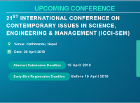 21st International Conference on Contemporary issues in Science, Engineering & Management (ICCI-SEM)