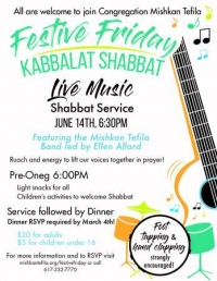 Festive Friday **Live Music**  Kabbalat Shabbat